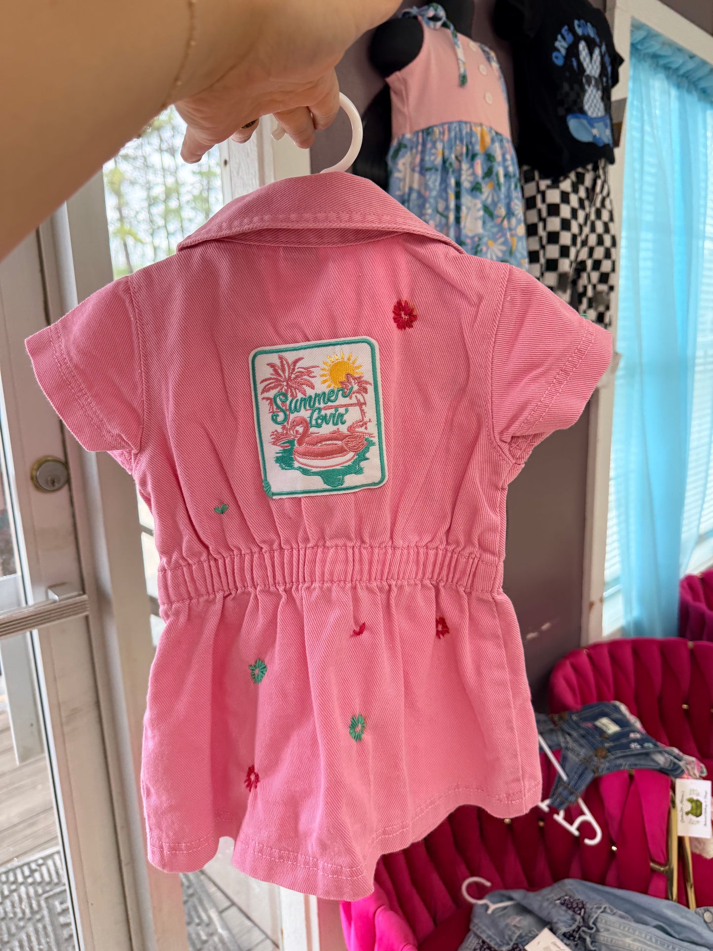 Pink Denim Dress