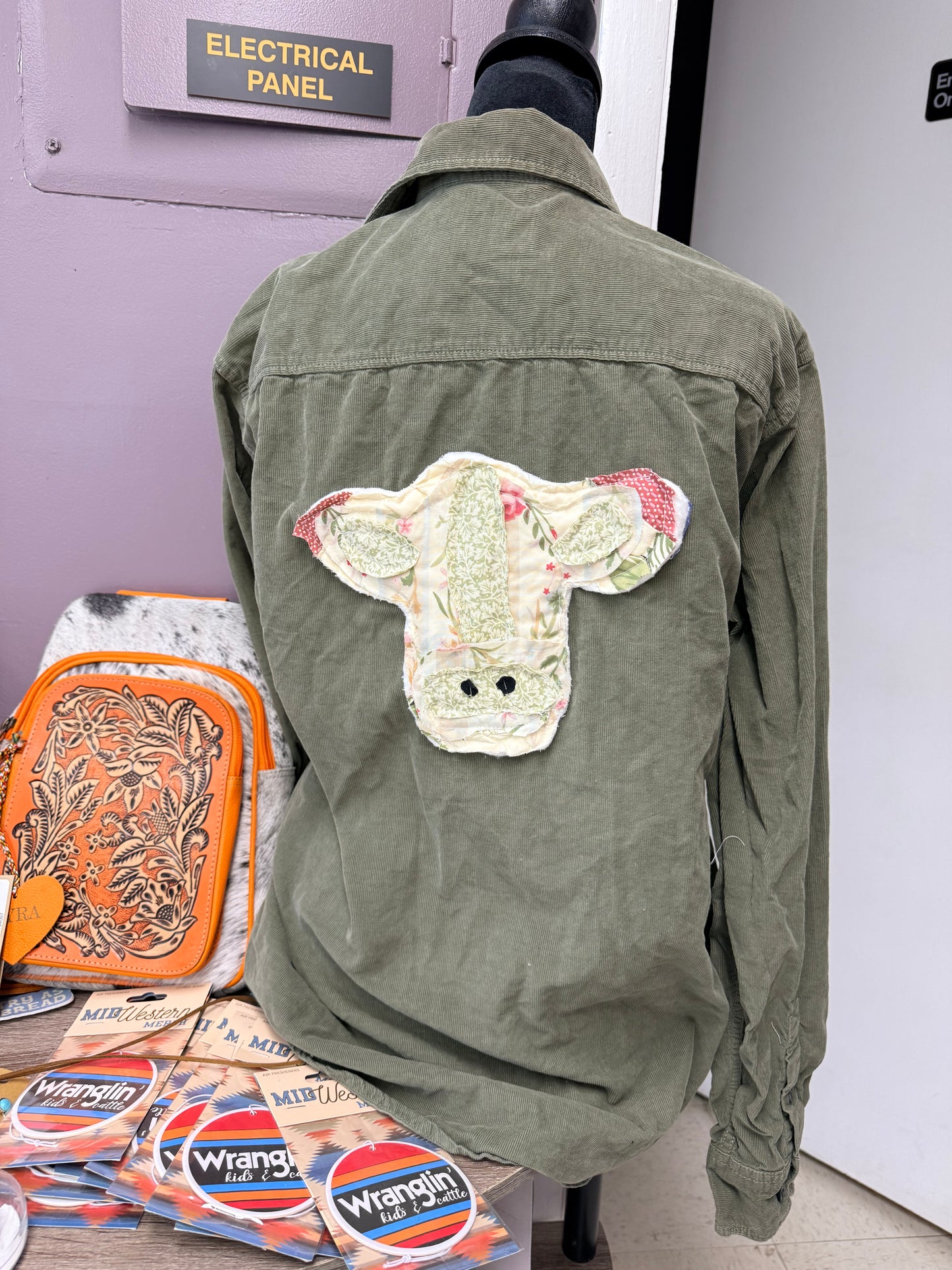 Cow Corduroy Button Up
