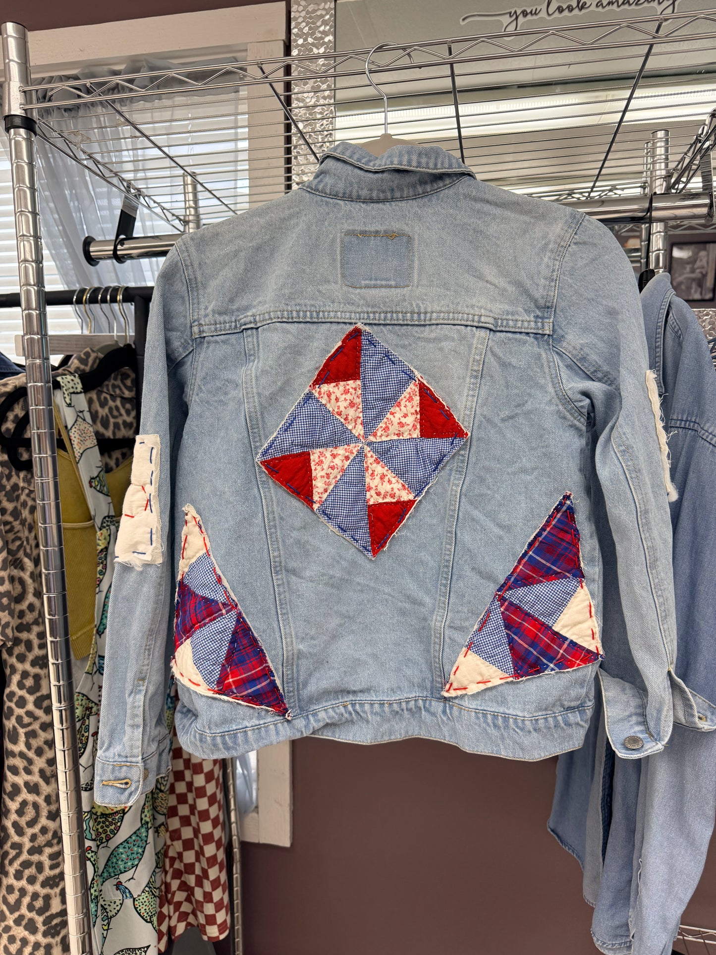 Red, White and Blue Jean Jacket