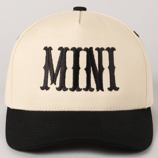 MINI Lettering Embroidery Two-Tone Baseball Cap For Kids