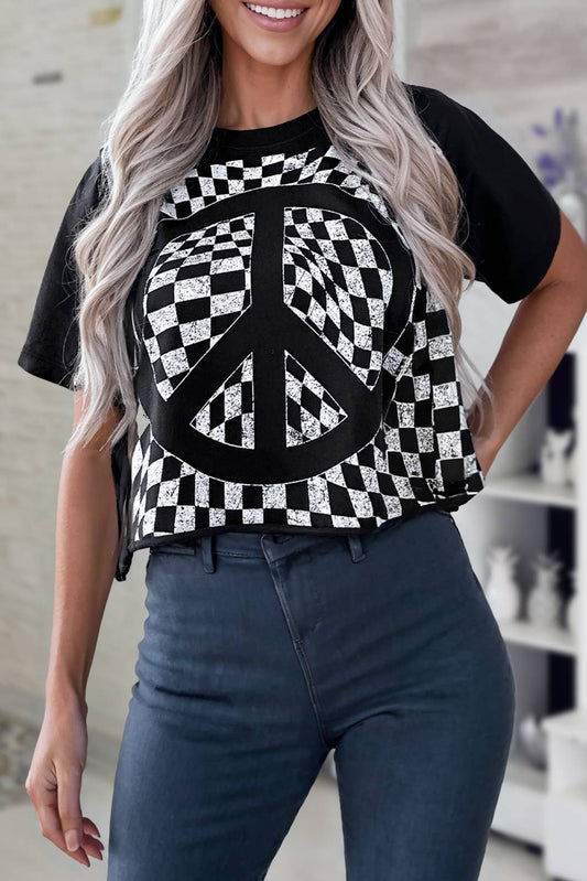 Checkered Peace Tee