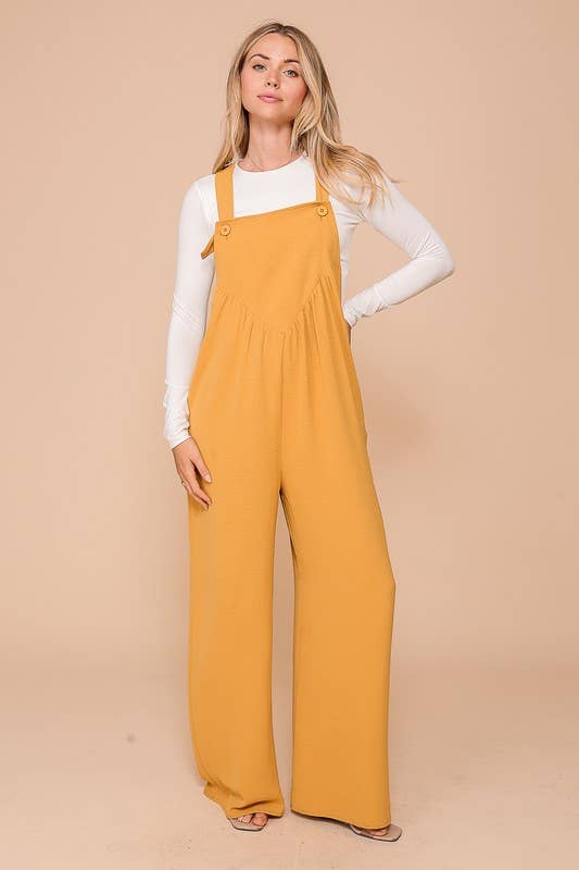 mustard wide leg jumpsuit