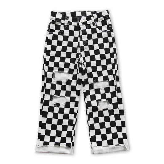 Black checked Kid Jeans