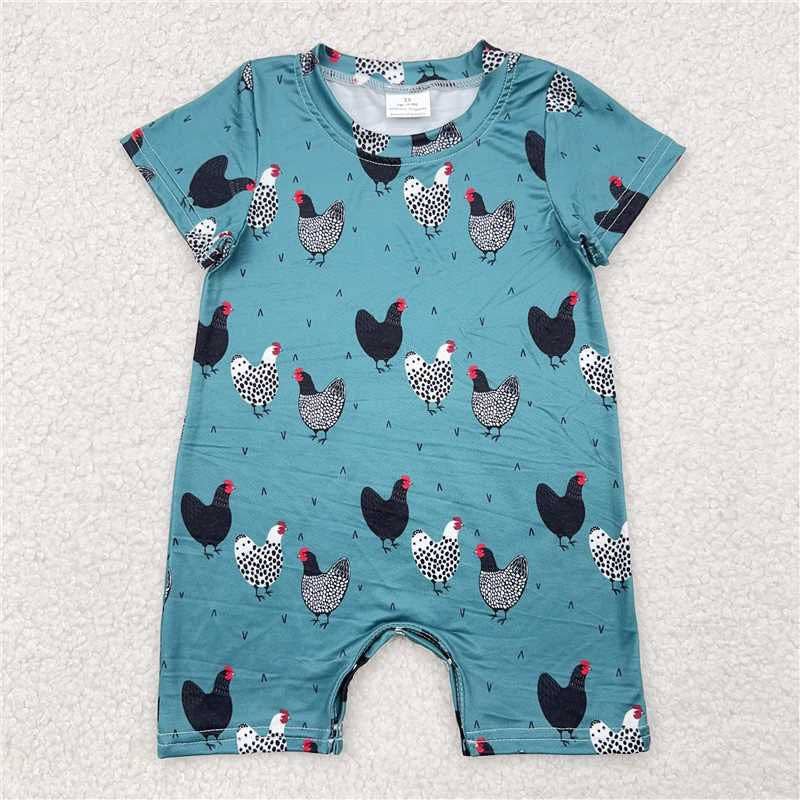 Chicken Short Sleeve Rompers