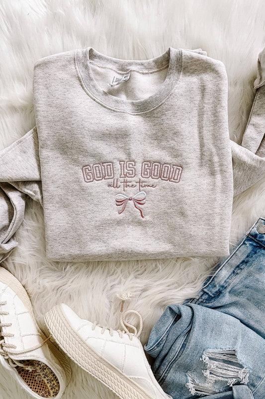 Bow God Is Good Embroidered