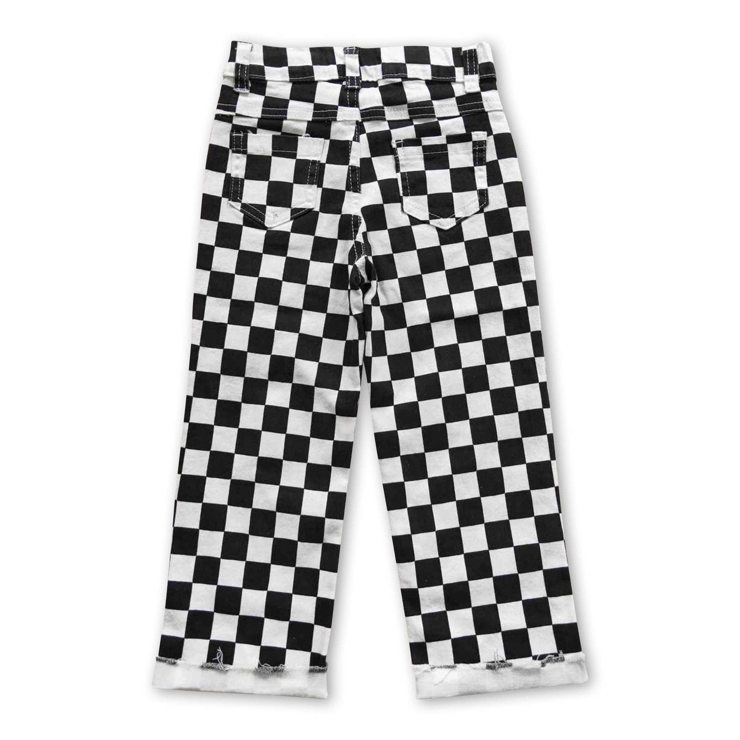 Black checked Kid Jeans
