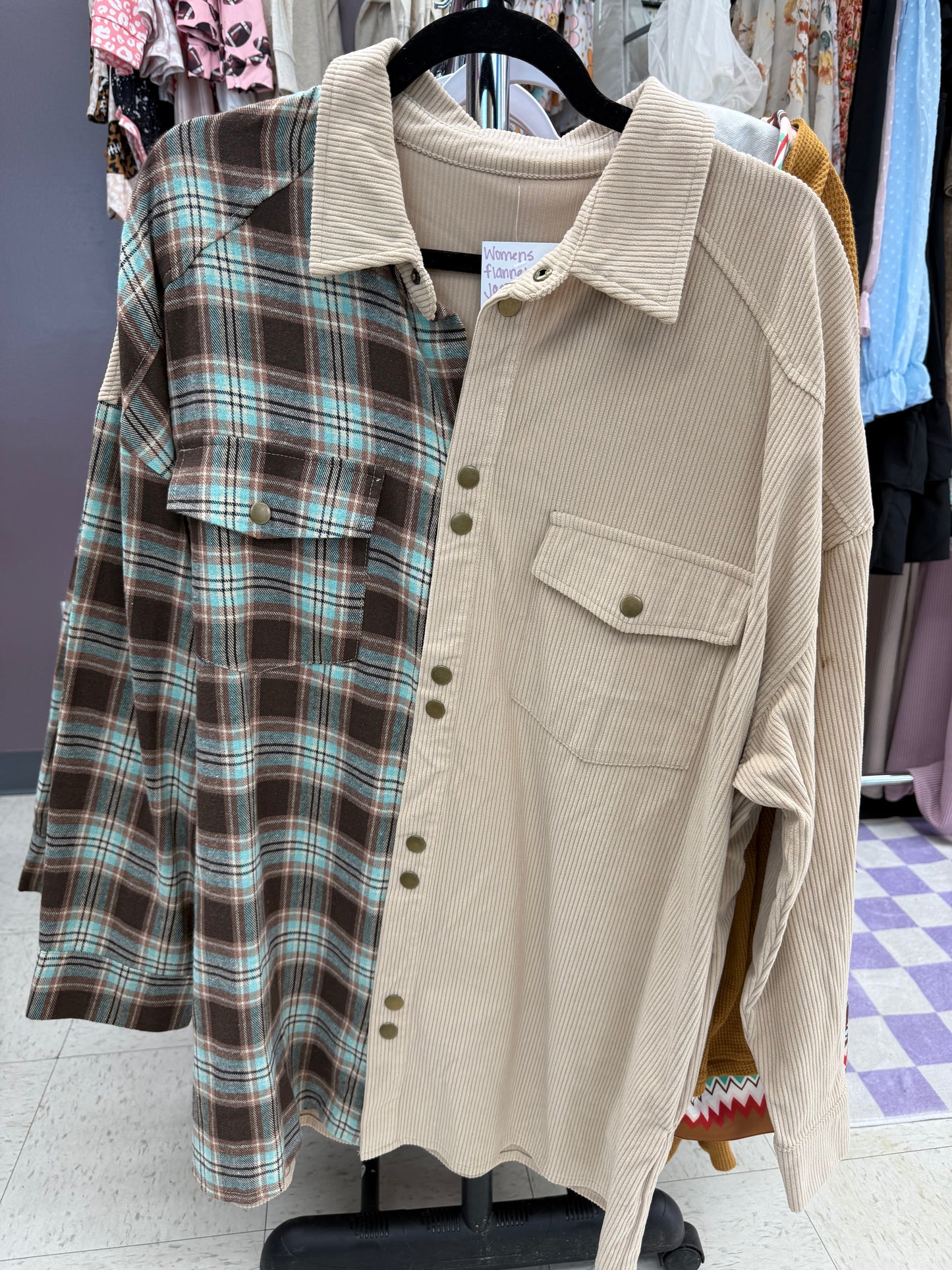 Green & Tan Flannel Jacket