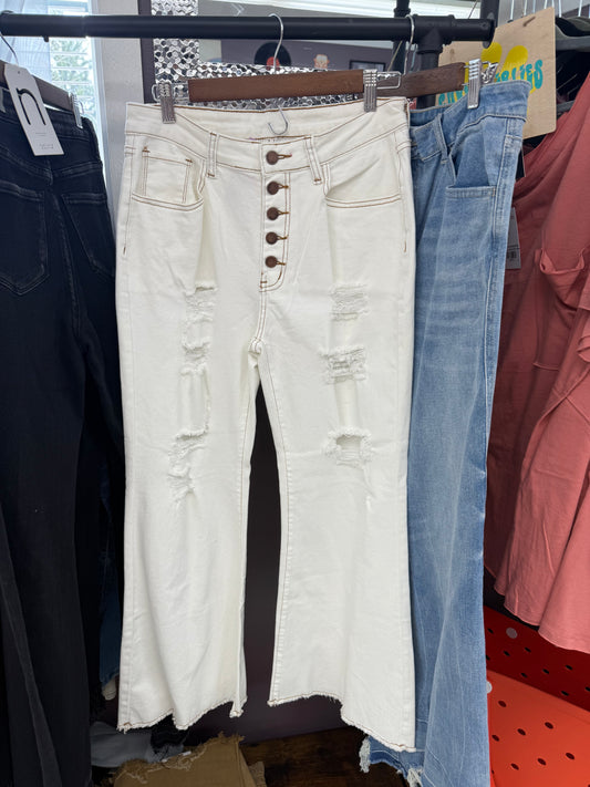 White Distressed Jeans