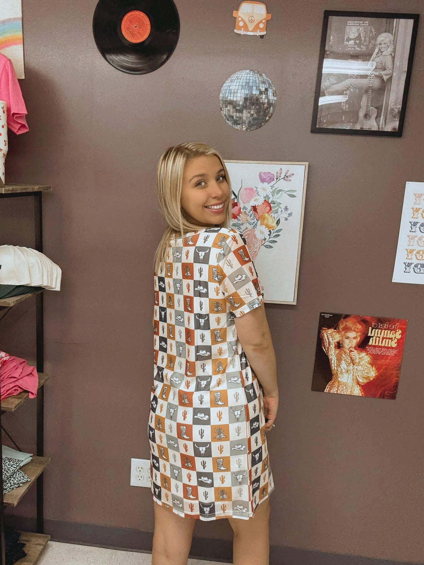 Checkered Western Tee Dress