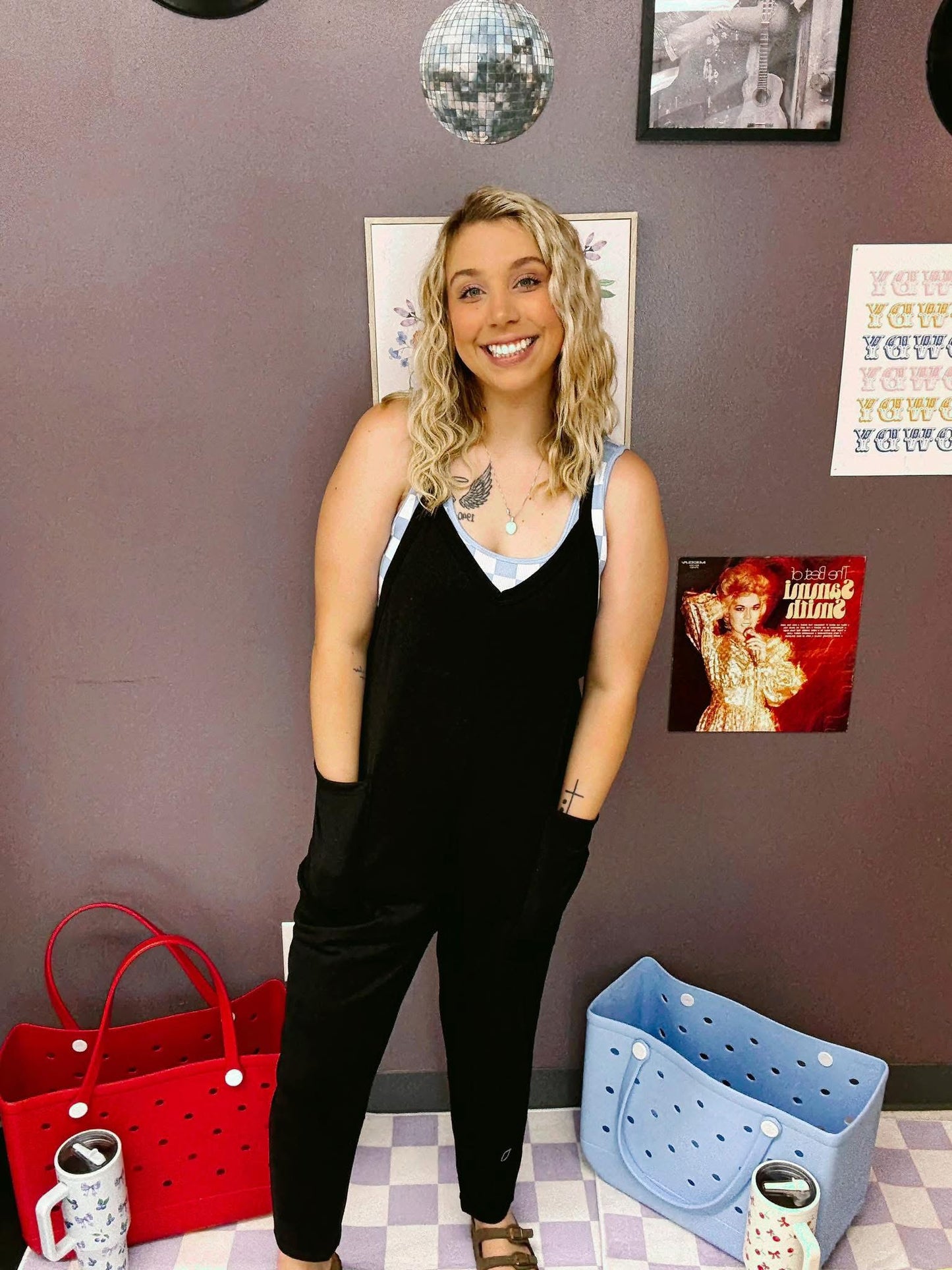 Black Overall Jumpsuit W/ Pocket