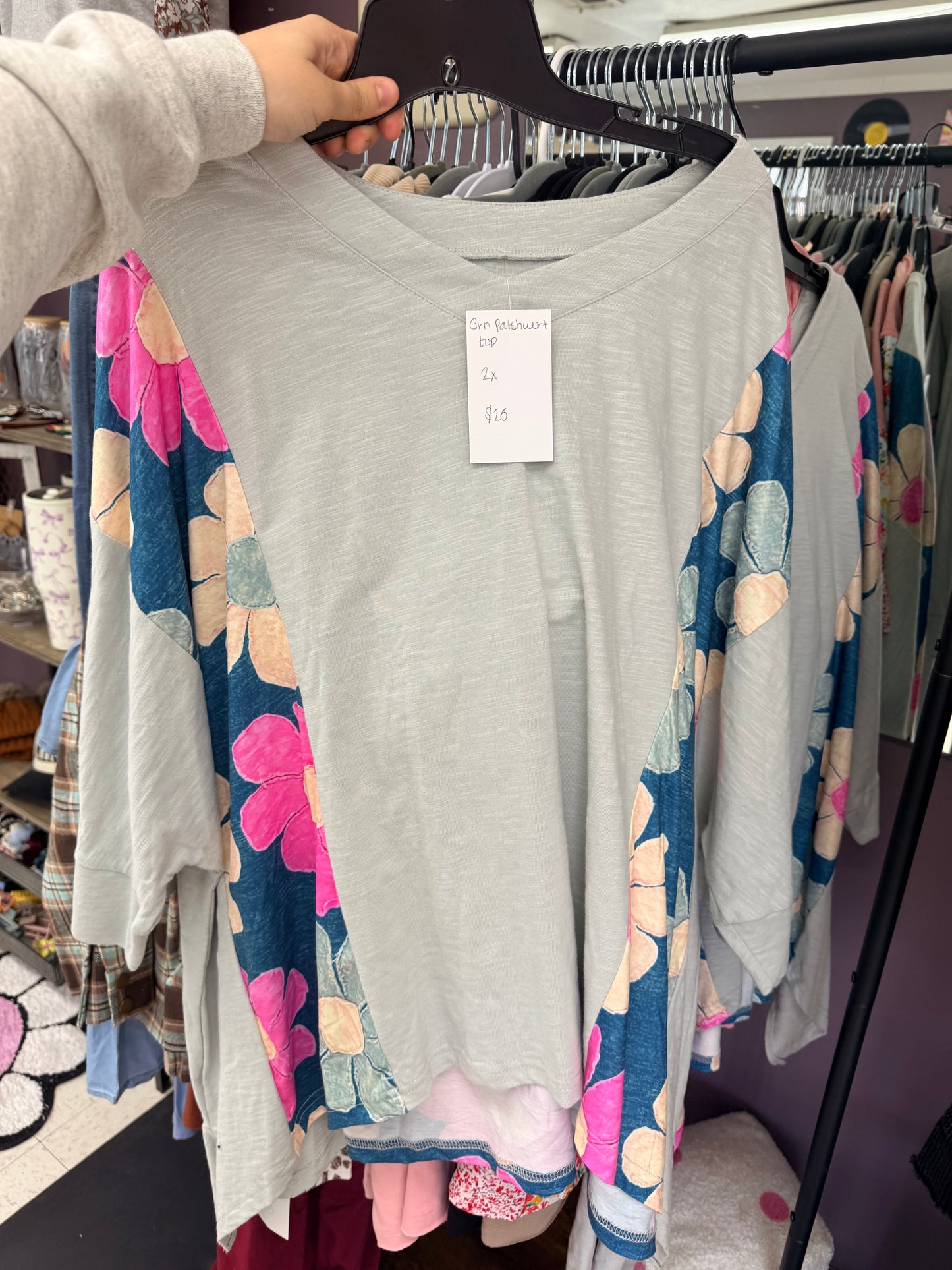 Teal Flowy Floral Top