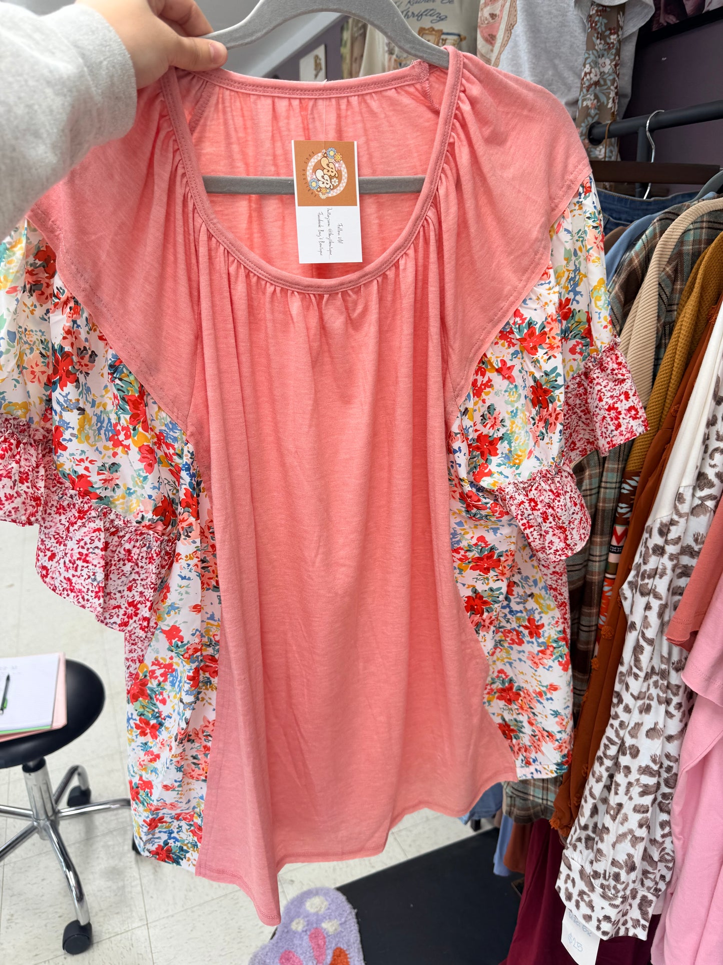 Pink Floral Top
