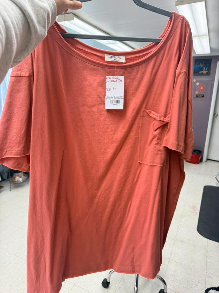 Zenana Oversized Pocket Tee's