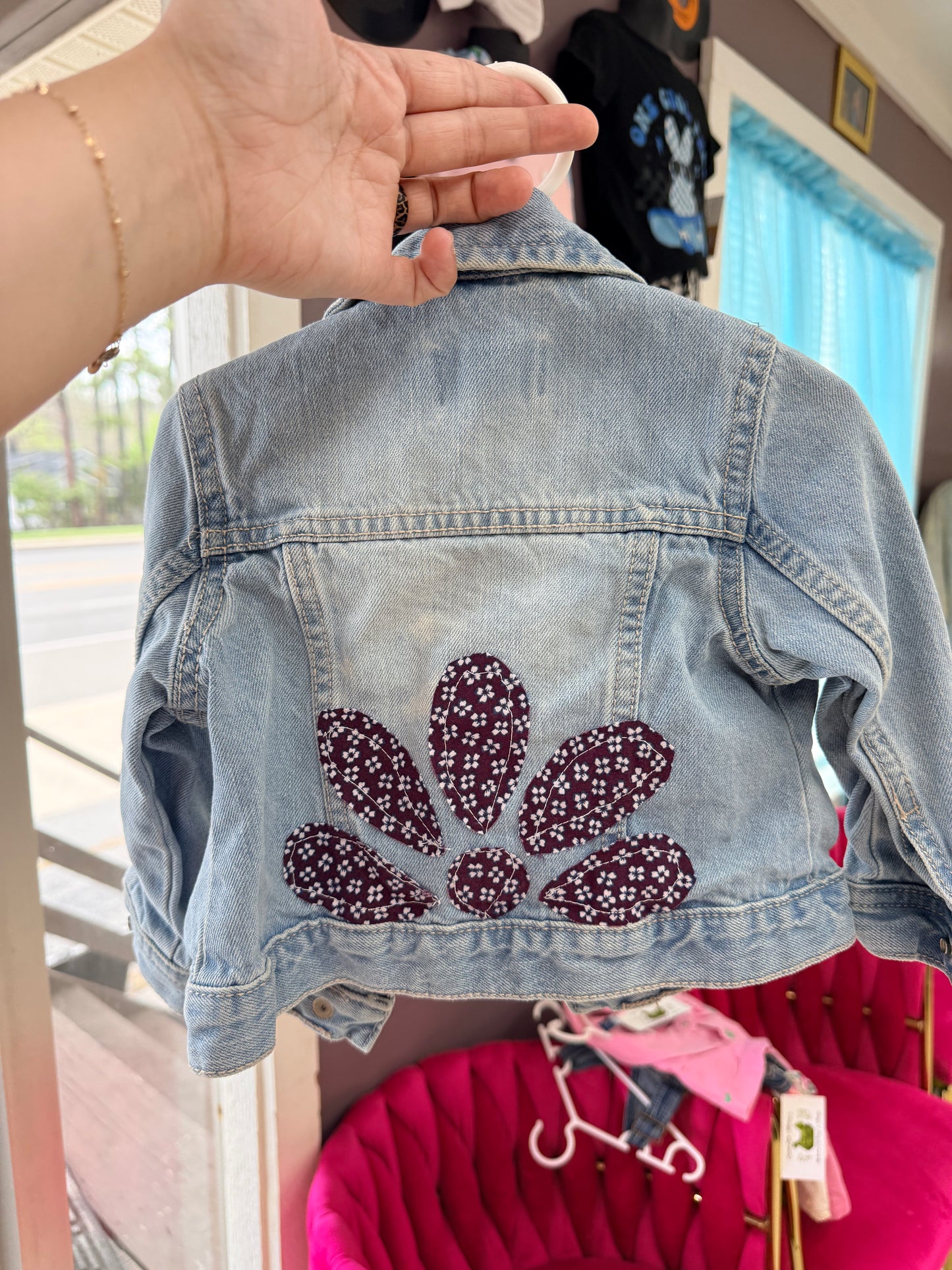 Denim Jacket w/ Flowers