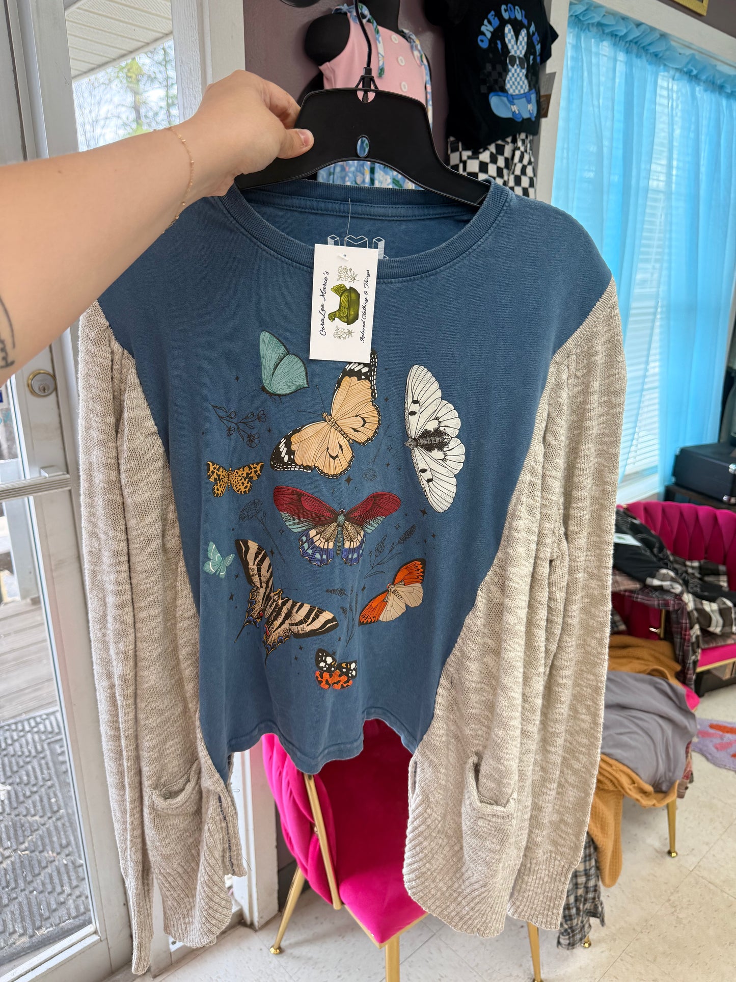 Butterfly Blue Top