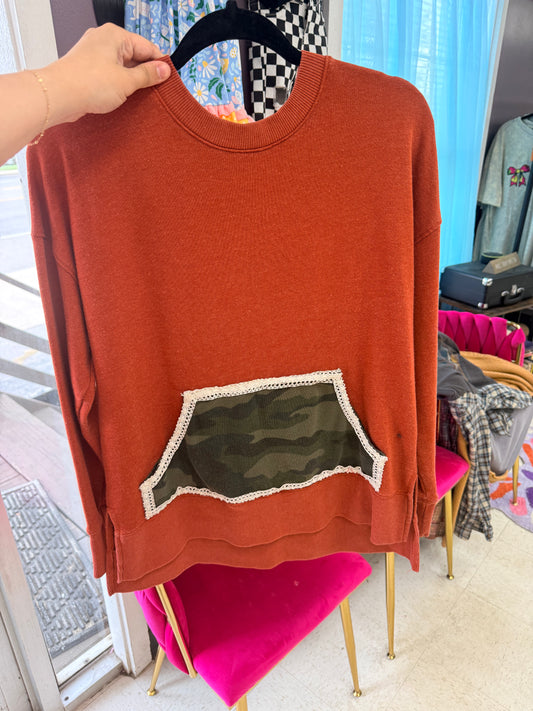 Orange Cross Crewneck