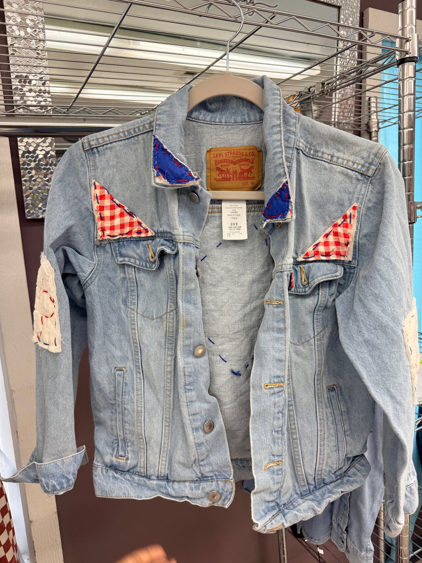 Red, White and Blue Jean Jacket