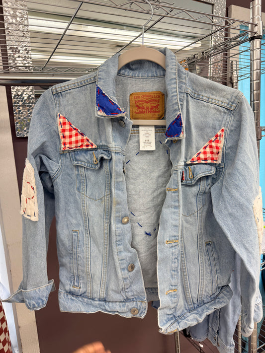 Red, White and Blue Jean Jacket