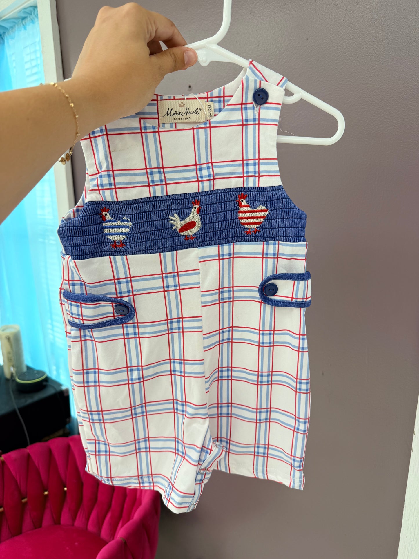 Red, white and CHICKEN Overalls