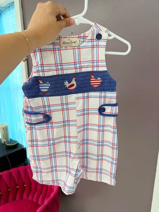 Red, white and CHICKEN Overalls