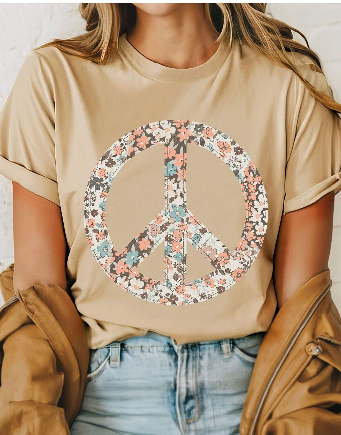 Tan Peace Tee