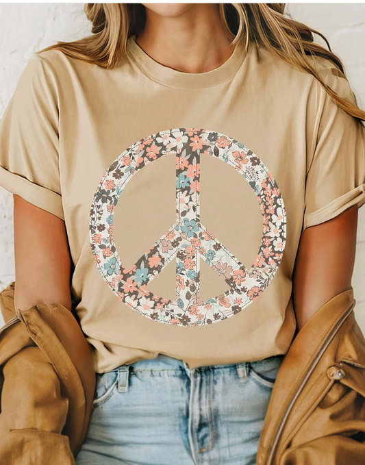 Tan Peace Tee