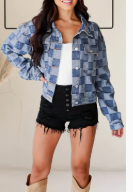 Checkered Denim Jacket