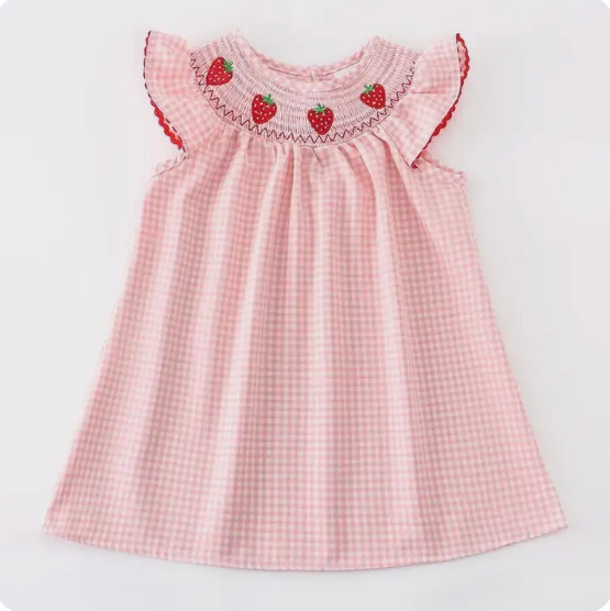 Strawberry Embroidered Dress