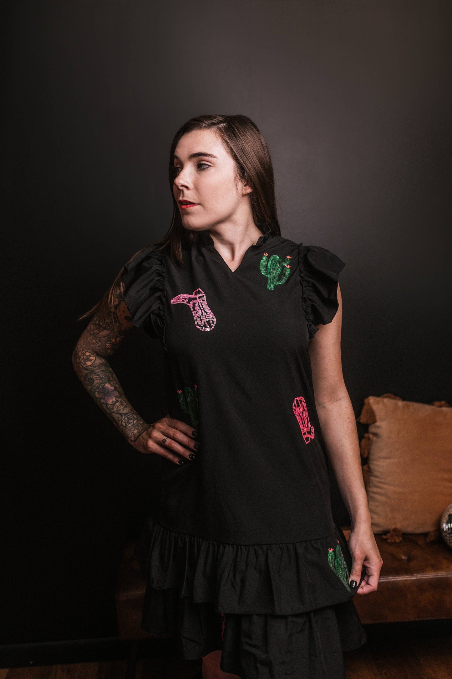 Sequins Ruffle Dress