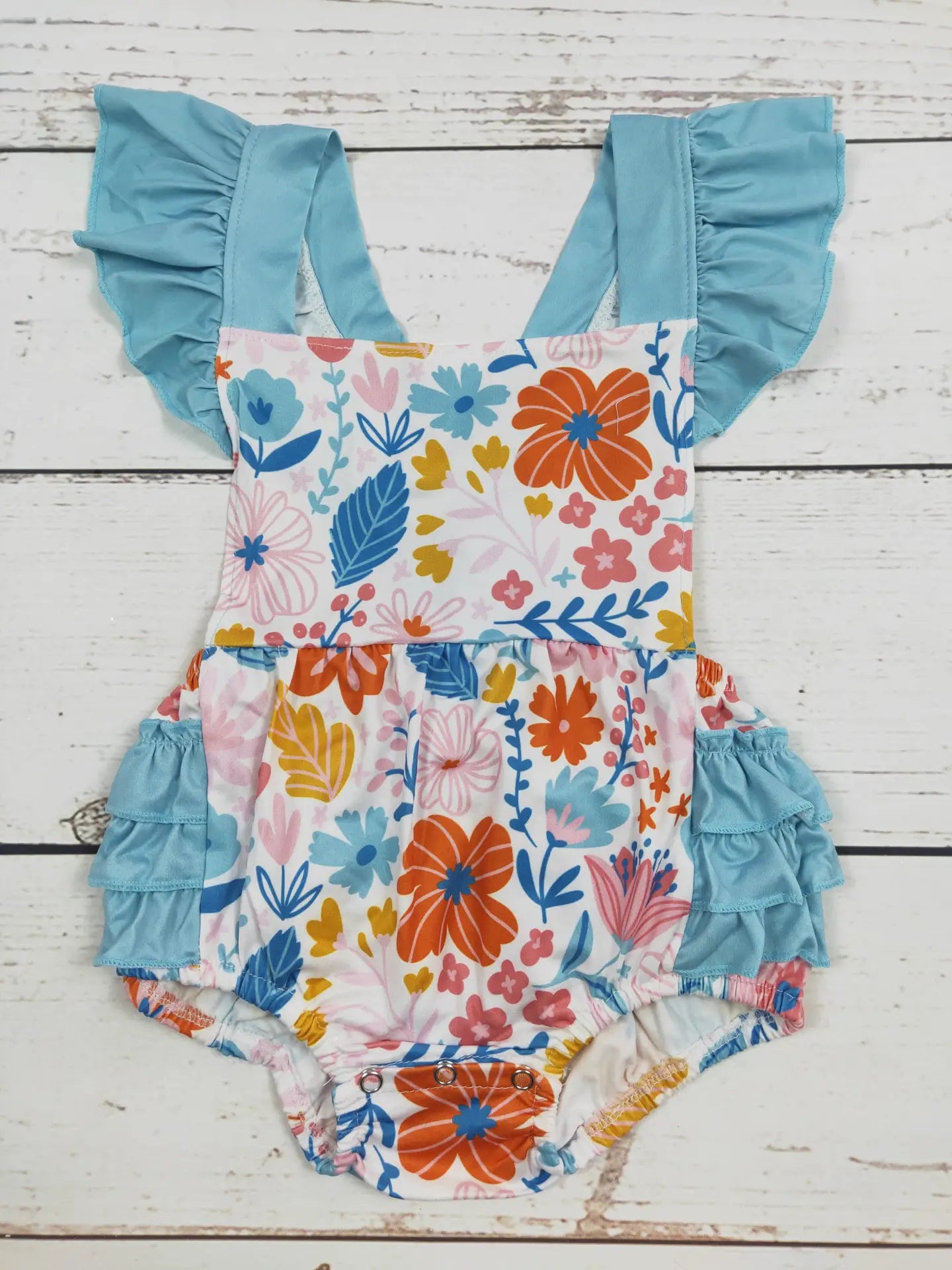 Floral Ruffle Butt Romper