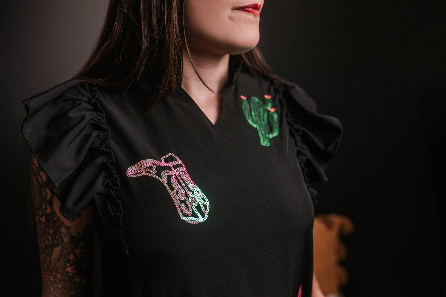 Sequins Ruffle Dress