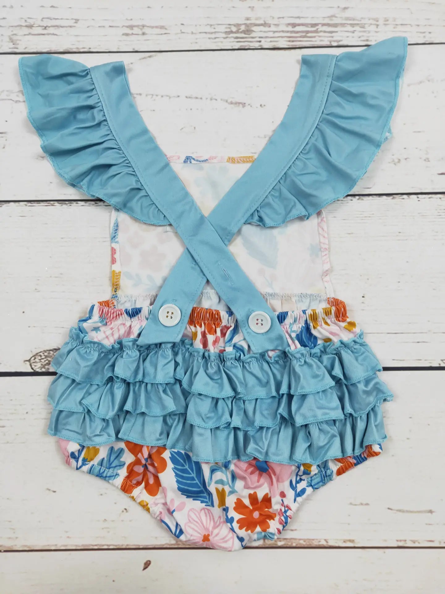 Floral Ruffle Butt Romper