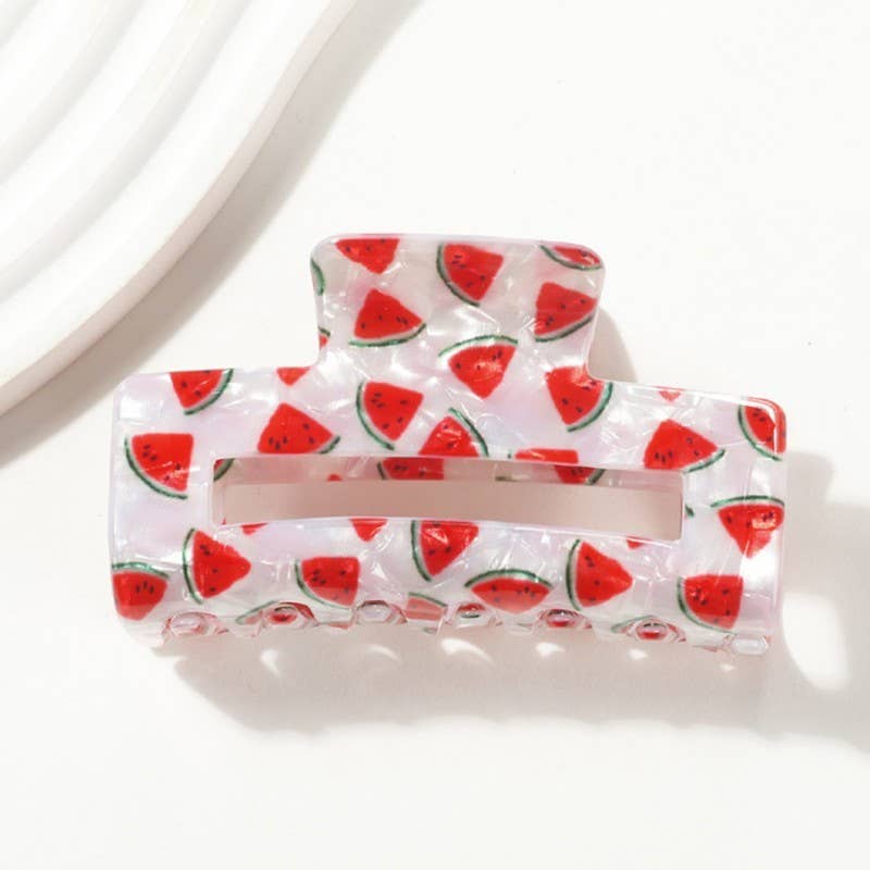 LARGE FRUIT STRAWBERRY LEMON HAIR CLAW CLIPS